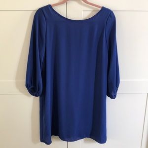 Royal blue long sleeve shift dress